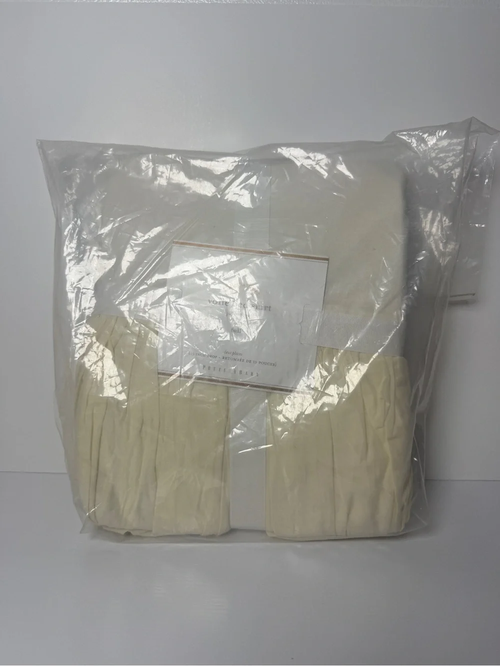 NWT Pottery Barn Voile Cotton Bed Skirt in Ivory Full